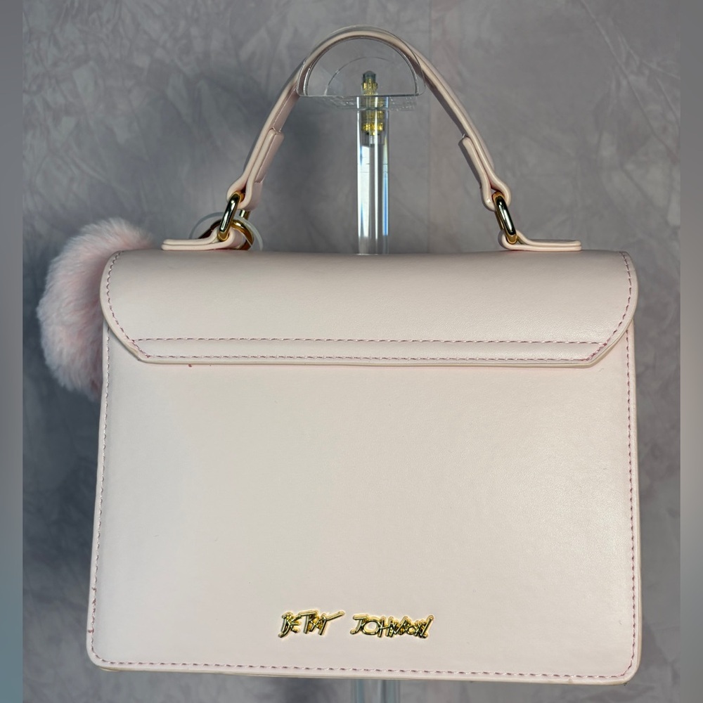 Betsey Johnson Pink Mini Bag with Heart Accents XOMylo2 Blush - Picture 8 of 15